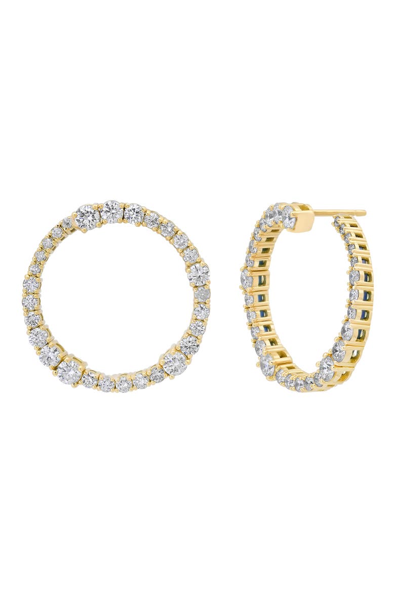 Flexion 18k Gold Diamond Hoop Earrings, Main, color, 18K YELLOW GOLD