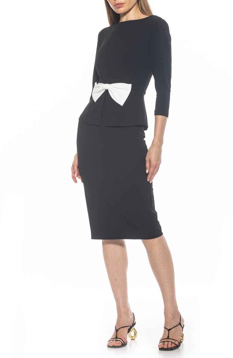 Alexia Admor Joyce Sheath Midi Dress, Alternate, color, Black