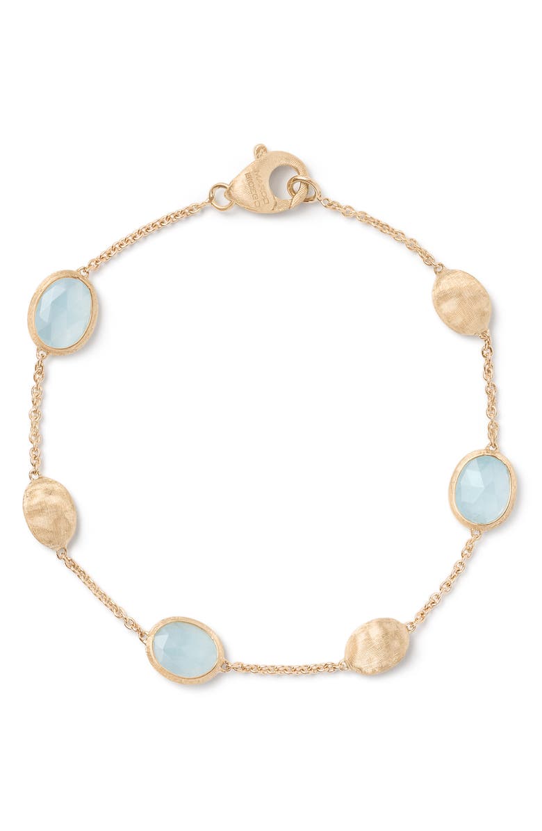 Marco Bicego Siviglia Aquamarine Station Bracelet, Main, color, Gold
