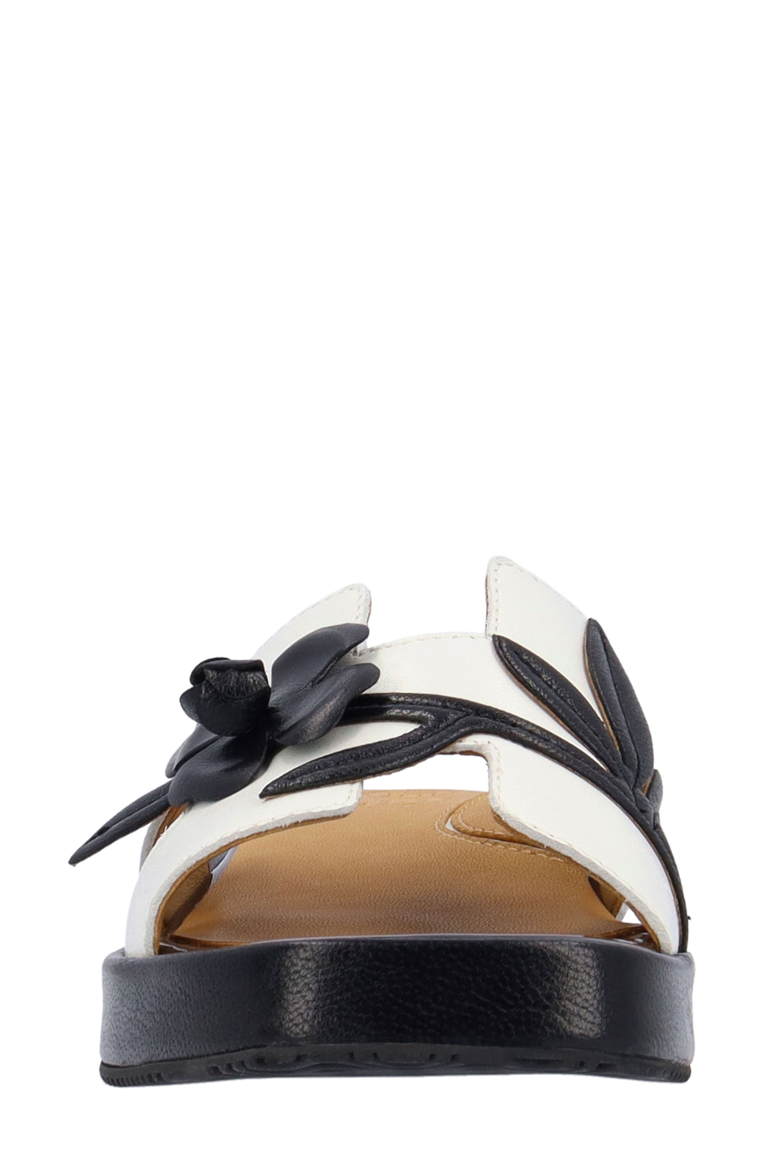 L'Amour des Pieds Aldara Slide Sandal, Alternate, color, White/ Black