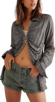Free People Beginner's Luck Slouchy Roll Cuff Denim Shorts