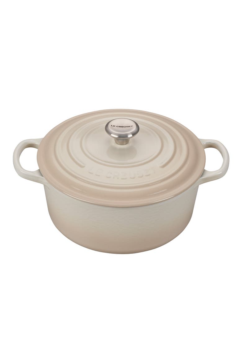 3 1/2-Quart Signature Round Enamel Cast Iron French/Dutch Oven, Main, color, MERINGUE