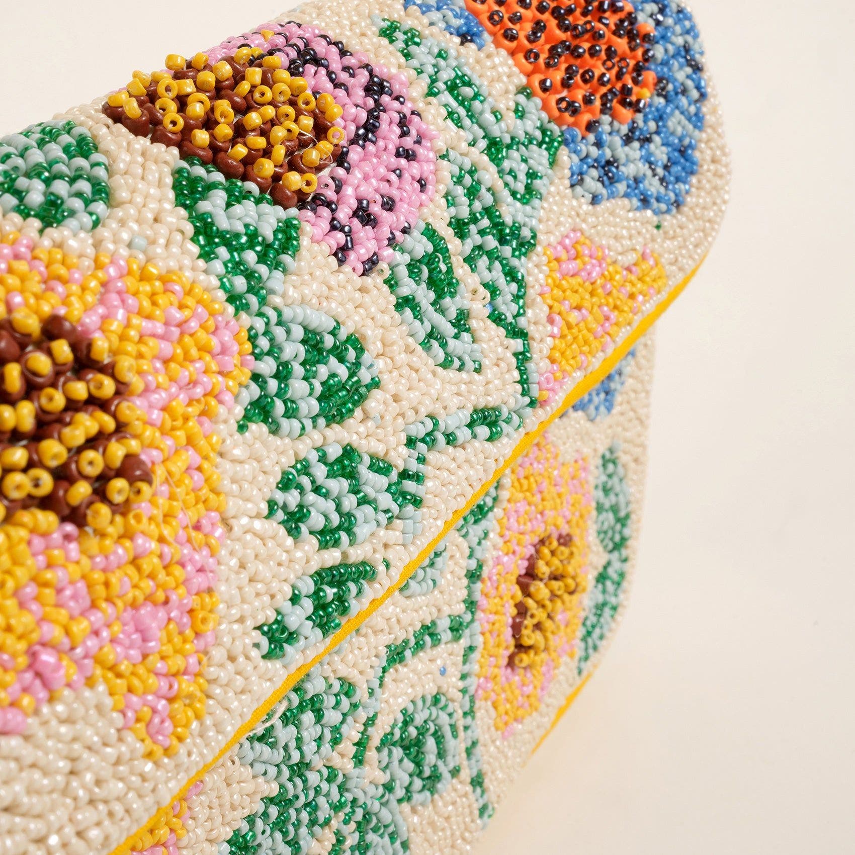 Zsa Zsa Zsu Delhi Beaded 100% Polyester Shoulder Bag 9X6 In, Alternate, color, Yellow