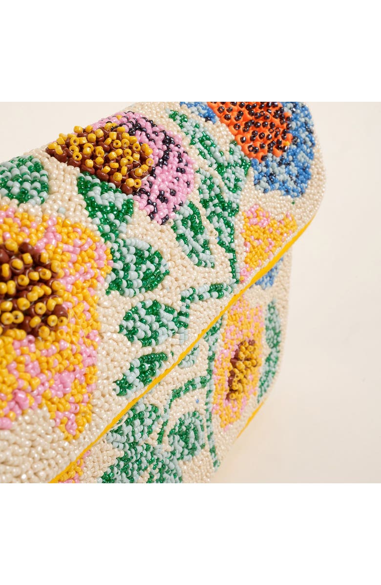 Zsa Zsa Zsu Delhi Beaded 100% Polyester Shoulder Bag 9X6 In, Alternate, color, Yellow