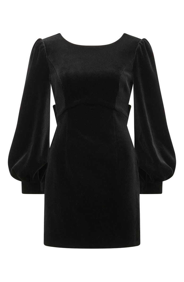 Ever New Josilyn Back Bow Long Sleeve Velvet Cocktail Minidress, Alternate, color,