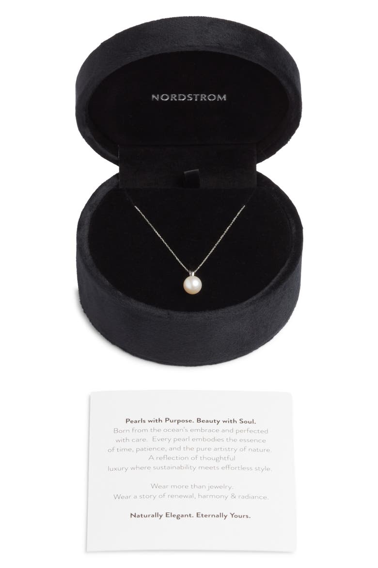 Freshwater Pearl Pendant Necklace, Alternate, color, WHITE- 14K WHITE GOLD