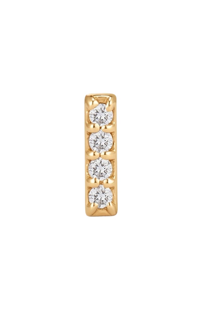 MADE BY MARY 14k Diamond Bar Stud Earring (Flat Back) - Single, Alternate, color, 14K Solid Gold