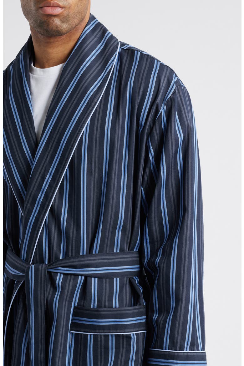 Sateen Shawl Collar Cotton Robe, Alternate, color, STONE