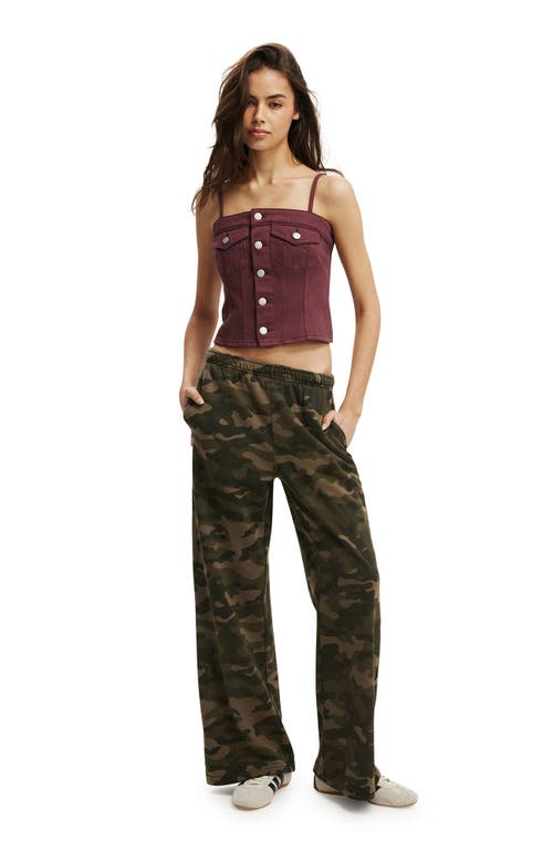 Cotton On Willow Denim Corset In Burgundy