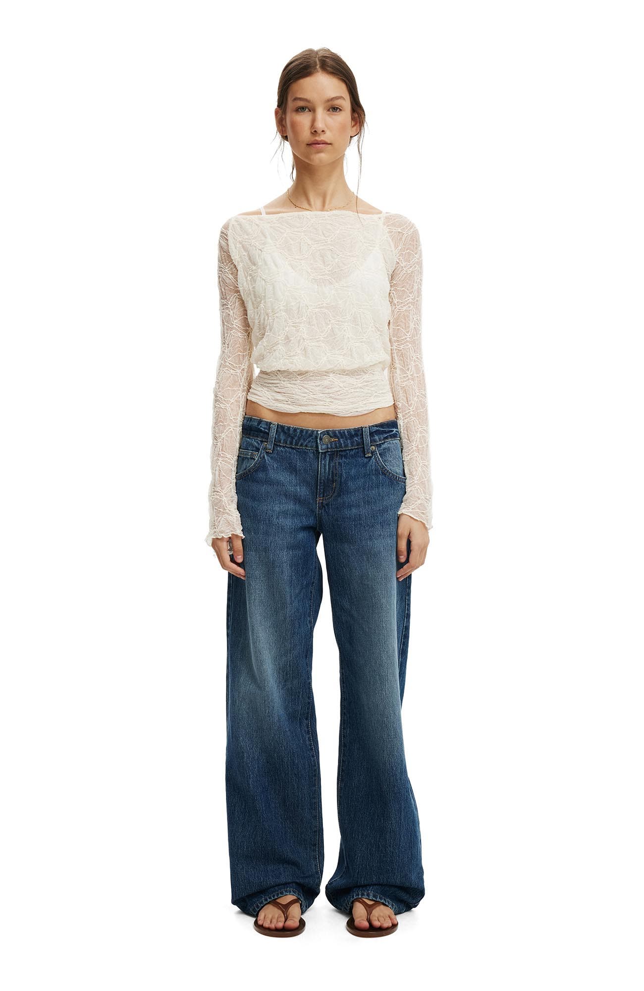 Women's Sofia Lace Long Sleeve Top - image 2
