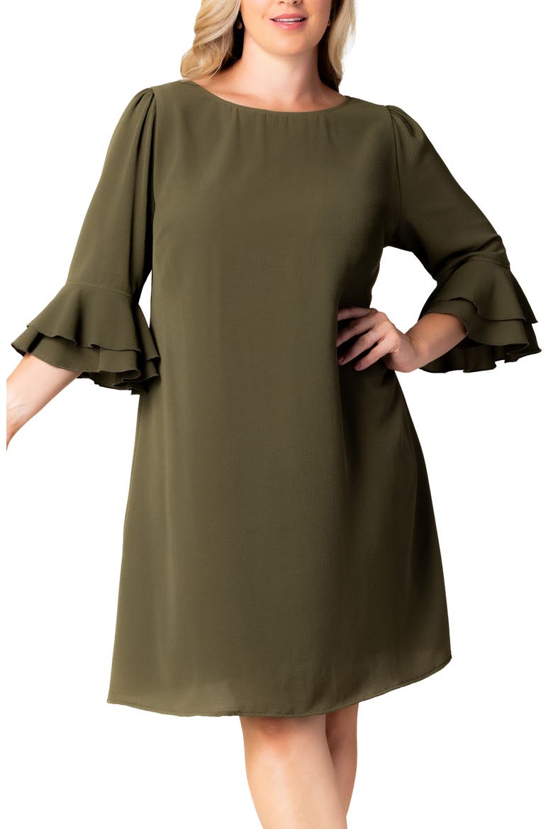 Sienna Floral Shift Dress, Alternate, color, OLIVE