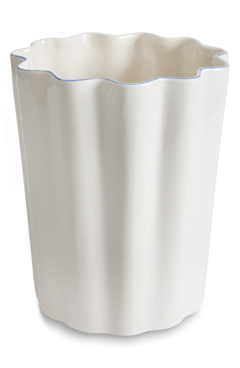 Kassatex Le Marais Porcelain Wastebasket, Main, color, White/ Cornflower Blue