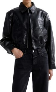 AGOLDE Nahla Cropped Recycled Leather Blend Jacket