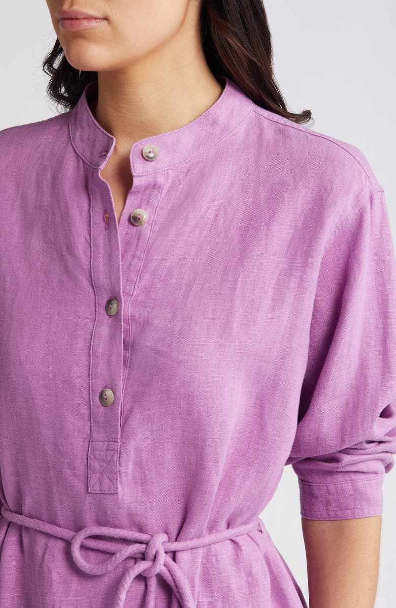 XÍRENA Dorian Long Sleeve Linen Minidress, Alternate, color, 