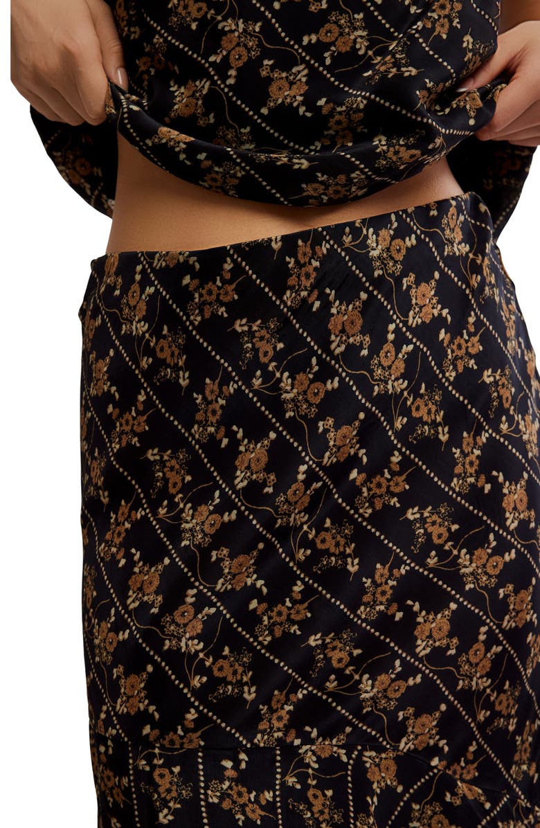 Free People Bali Sweet Escape Asymmetric Hem Skirt, Alternate, color, Black Combo