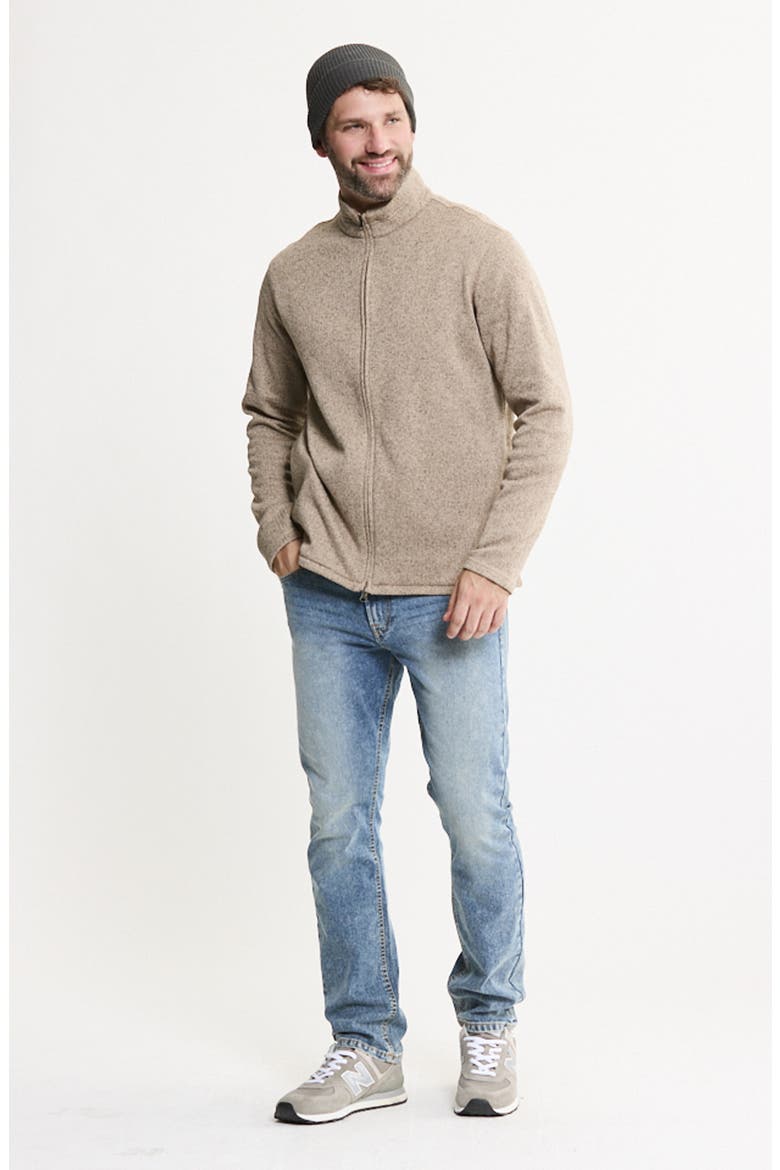 Sweater Fleece Full Zip Jacket, Alternate, color, STONE FLEECE