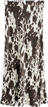 NEXT Cow Print Satin Skirt