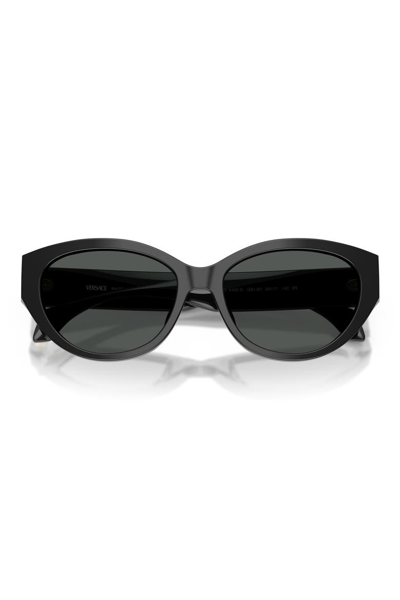 56mm Gradient Oval Sunglasses, Alternate, color, BLACK/ DARK GREY