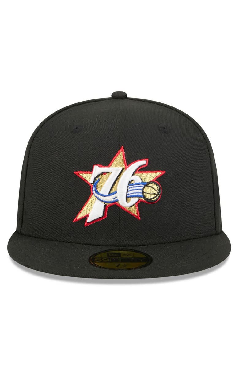New Era Men's New Era Black Philadelphia 76ers 2025/26 Classic Edition Jersey Hook 59FIFTY Fitted Hat, Alternate, color, Black
