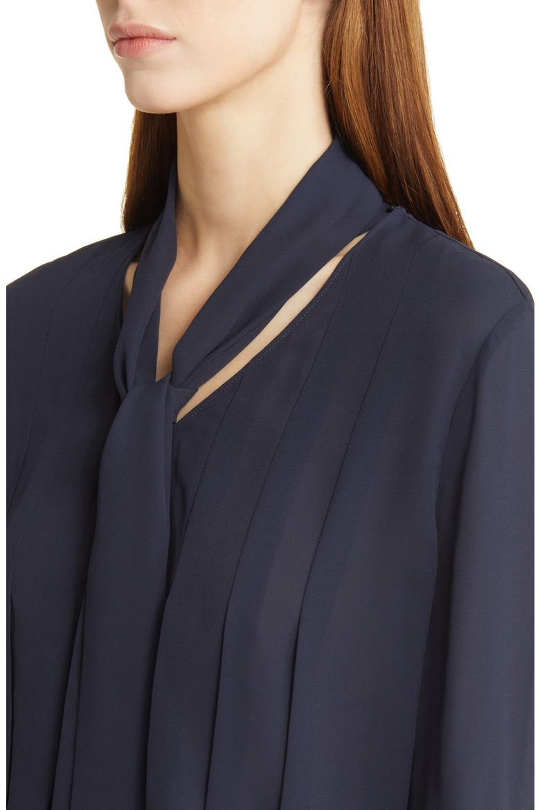 Bijulia Tie Neck Blouse, Alternate, color, SKY CAPTAIN