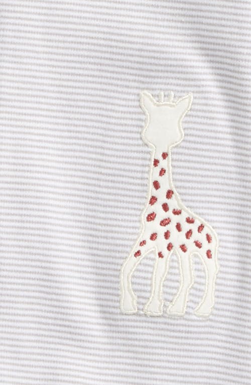 Kissy Kissy X Sophie La Girafe Stripe Footie In Gray