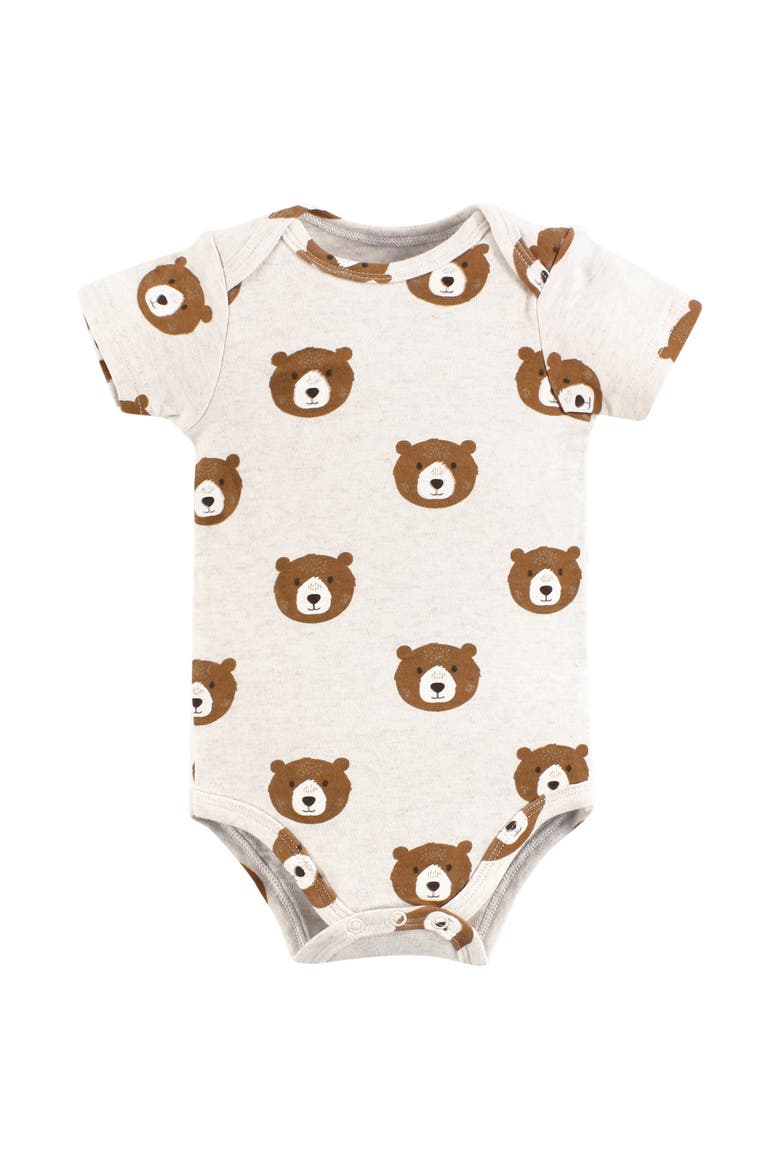 Soft Cotton Bodysuit Triple Pack, Alternate, color, Bear Hugs