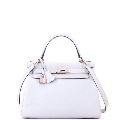 Kelly Handbag Blue Clemence With Palladium Hardware 28