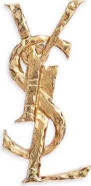 Saint Laurent Hammered YSL Single Clip-On Earring