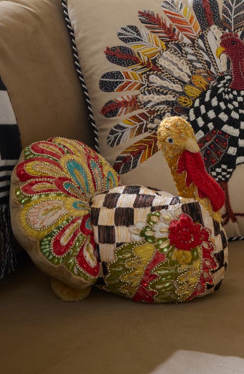 Mackenzie-childs Mackenzie Childs Aurora Turkey Shaped Pillow In Multi