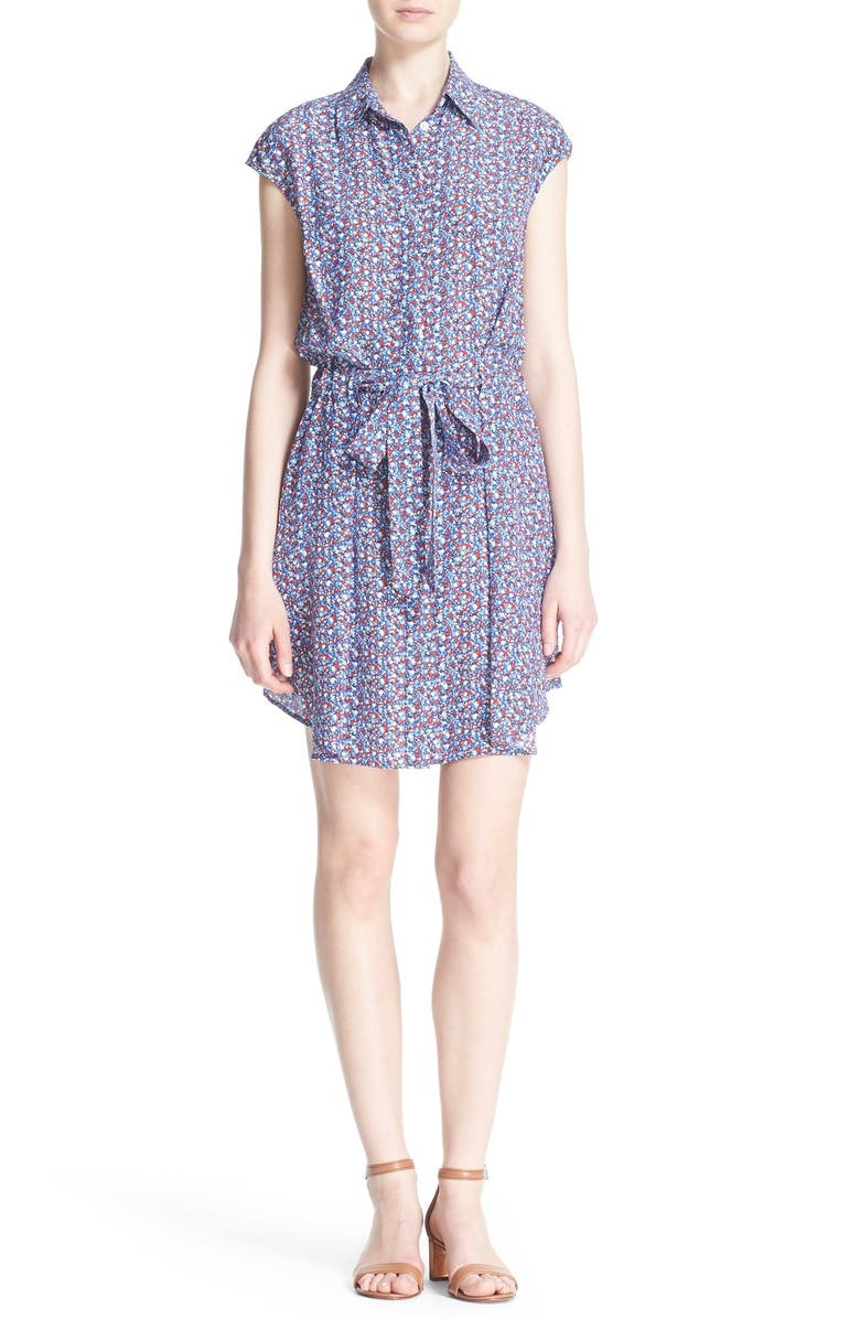 Tory Burch 'Gigi' Print Silk Shirtdress, Main, color,