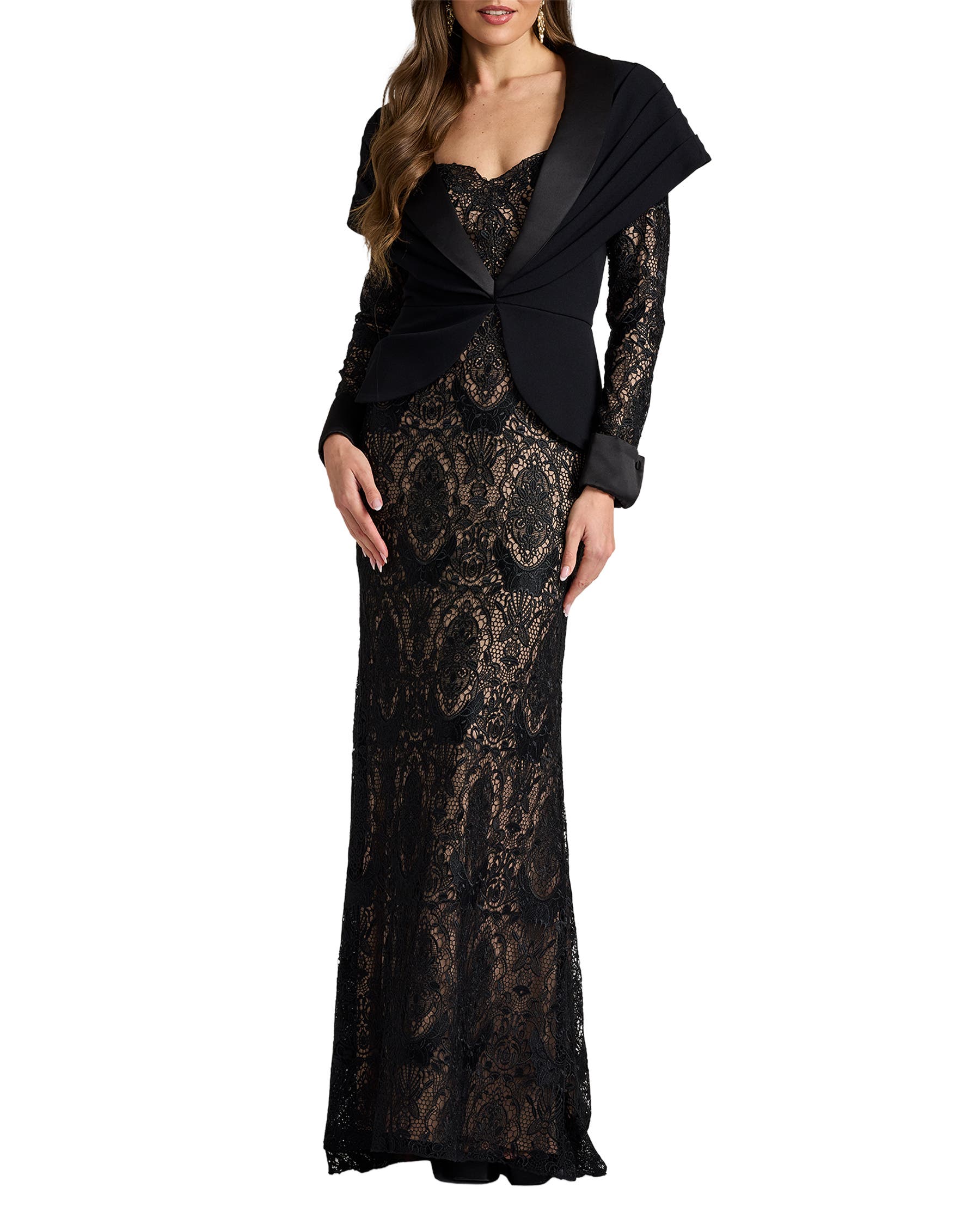 Tadashi Shoji Carlotta Lace Two-Piece Illusion Gown (Women) | Nordstrom