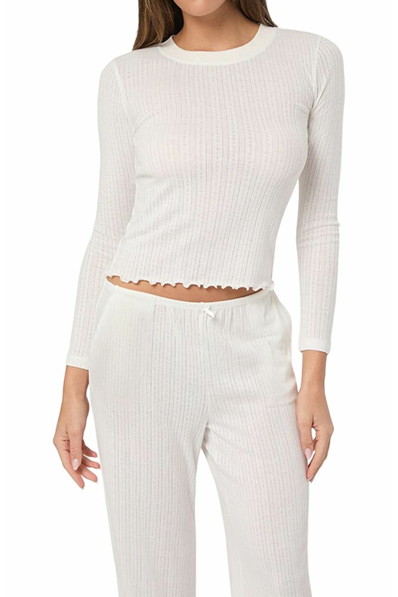 Long Sleeve Crewneck Top, Alternate, color, IVORY