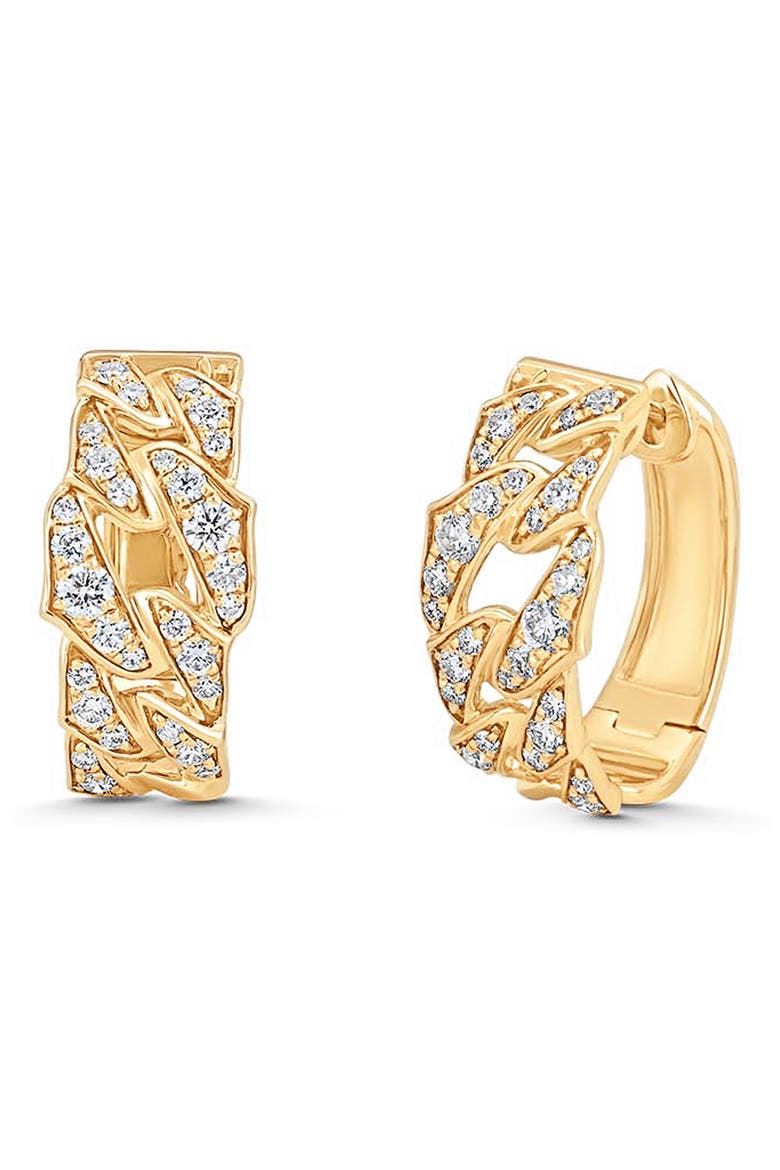 Lucia Diamond Hoop Earrings, Main, color, YELLOW GOLD