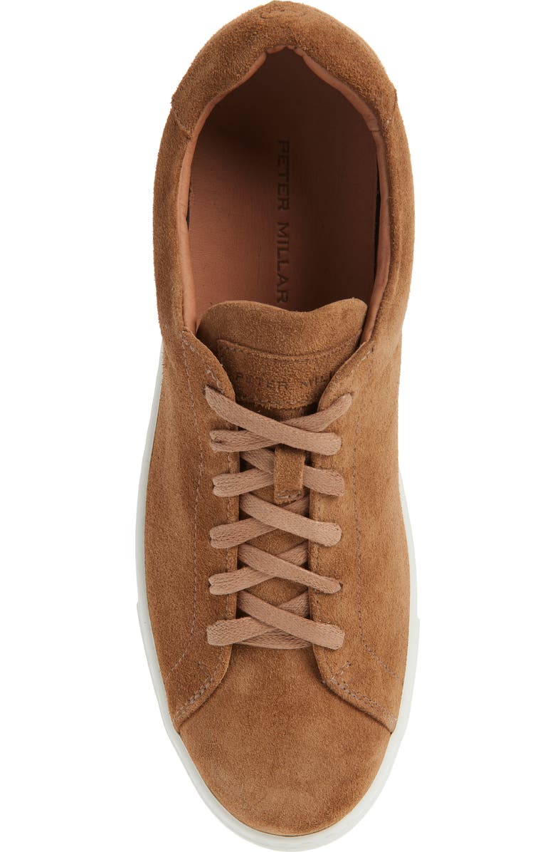 Peter Millar Vantage Lite Suede Sneaker, Alternate, color, Dark Amber