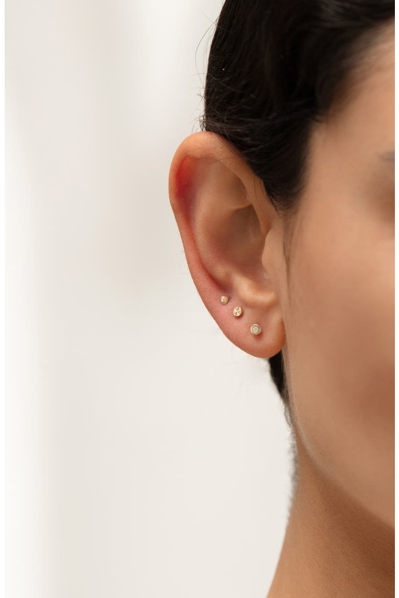 Single Flat Back Stud, Alternate, color, YELLOW GOLD