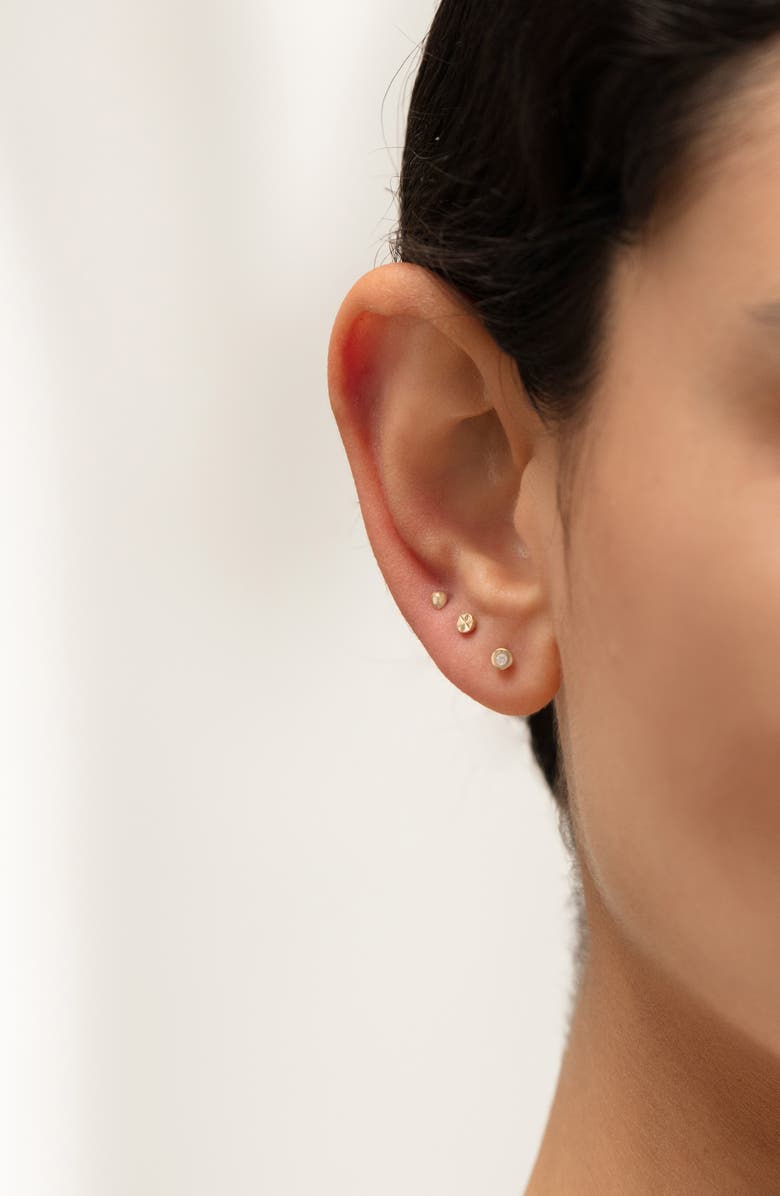 Monica Vinader Single Flat Back Stud, Alternate, color, Gold