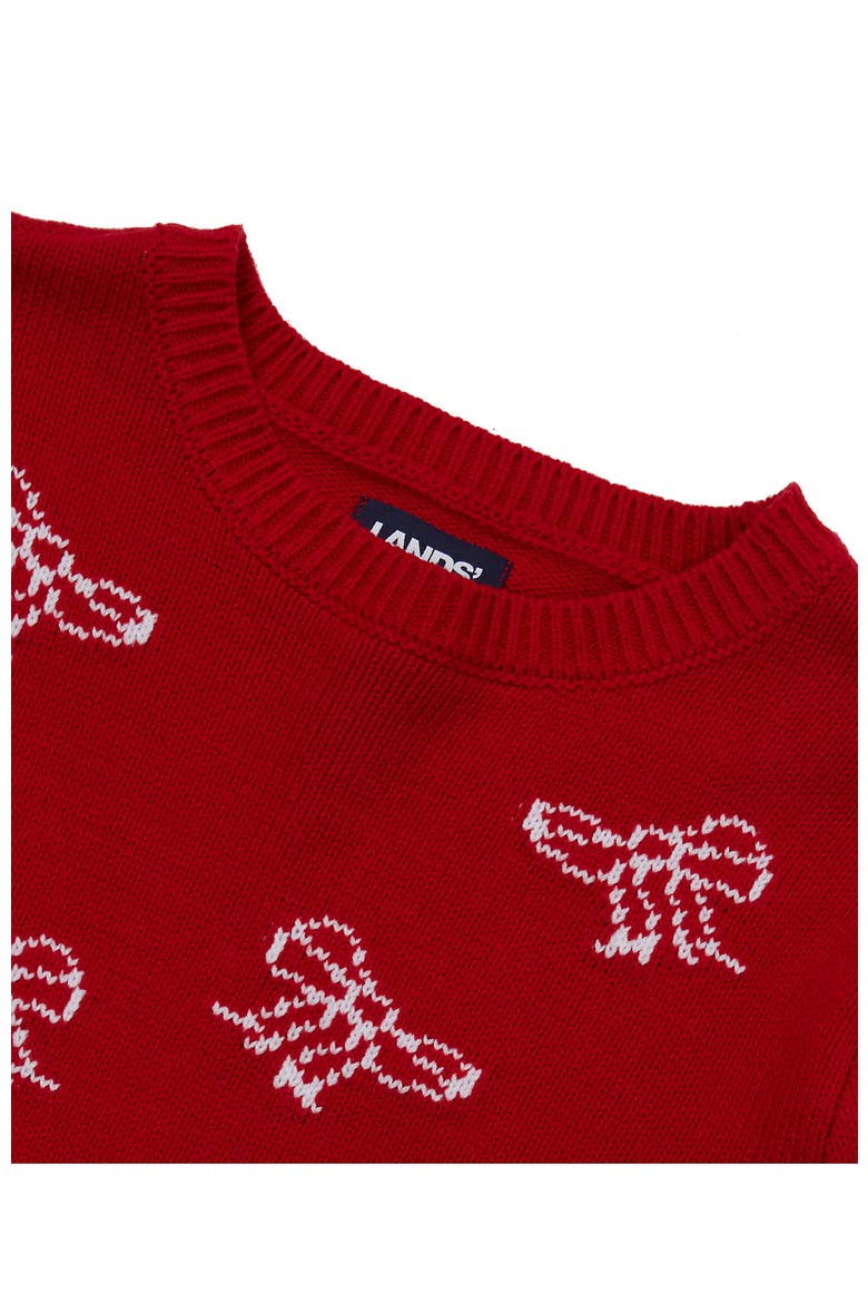 Girls Graphic Sweater, Alternate, color, Bows/Bright Red