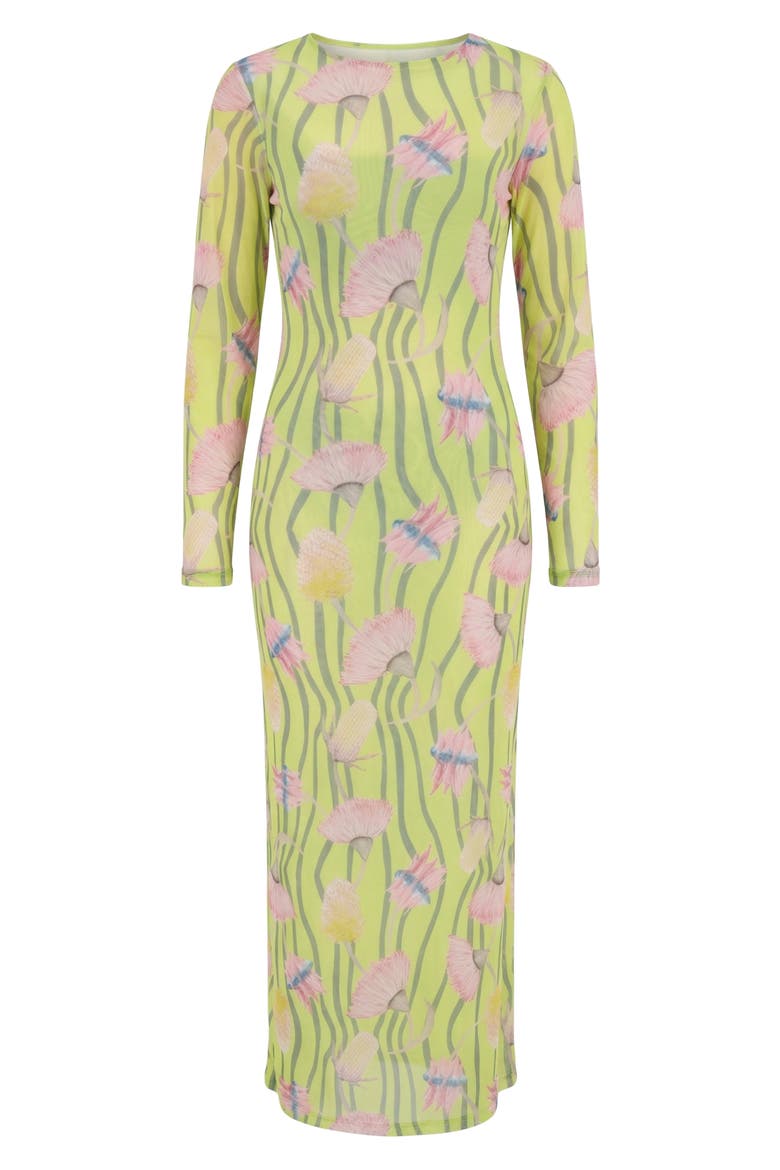 Nellas Paisley Long Sleeve Mesh Maxi Dress, Alternate, color, AUSSIE DESERT FLOWERS