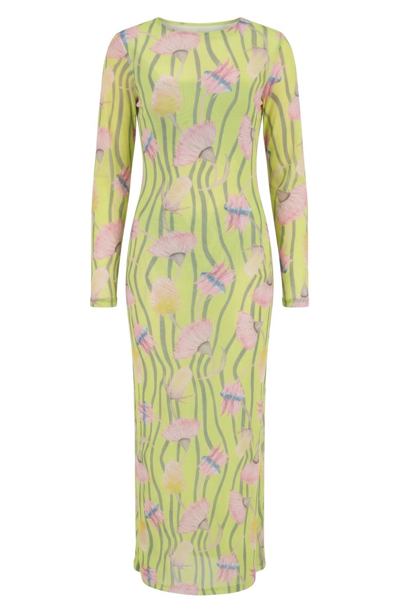 The Lulo Project Nellas Paisley Long Sleeve Mesh Maxi Dress, Alternate, color, Aussie Desert Flowers