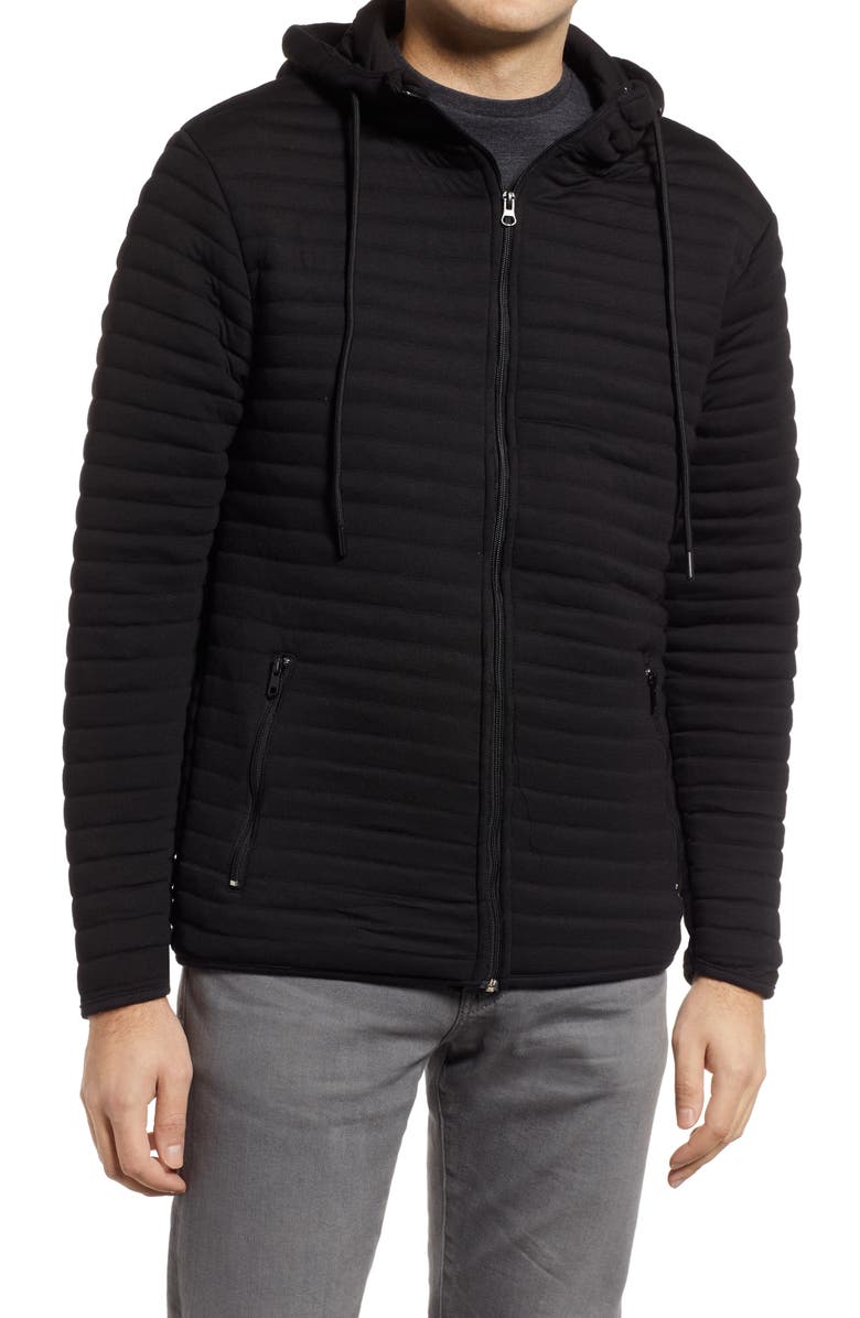 Stone Rose Puffer Zip Hoodie, Main, color, 