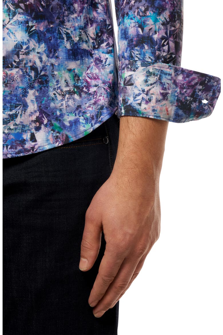 Mensa Print Performance Button-Up Shirt, Alternate, color, MULTI