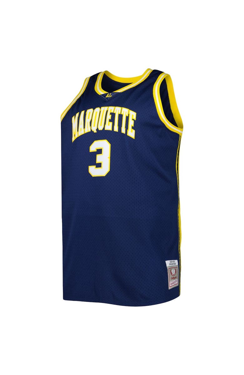 Mitchell & Ness Men's 2002/03 Mitchell & Ness Dwyane Wade Navy Marquette Golden Eagles Big & Tall Swingman Jersey, Alternate, color,