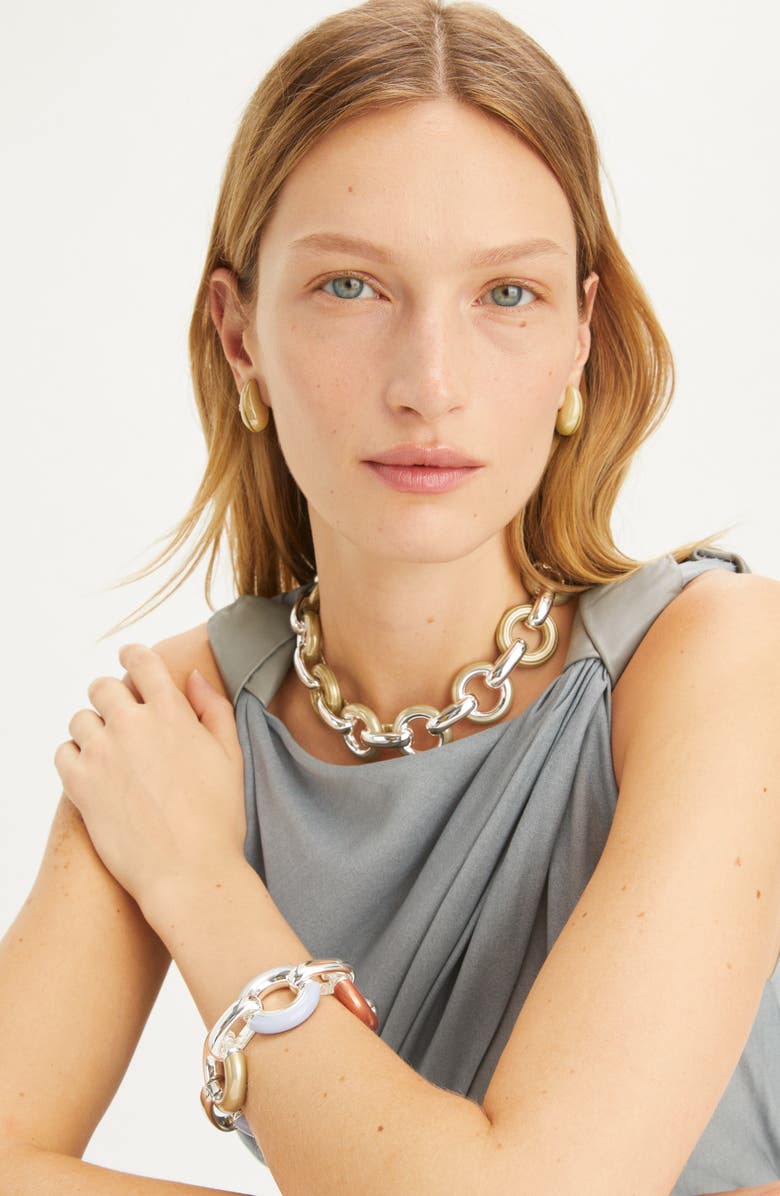 Tory Burch Donut Link Bracelet, Alternate, color, 