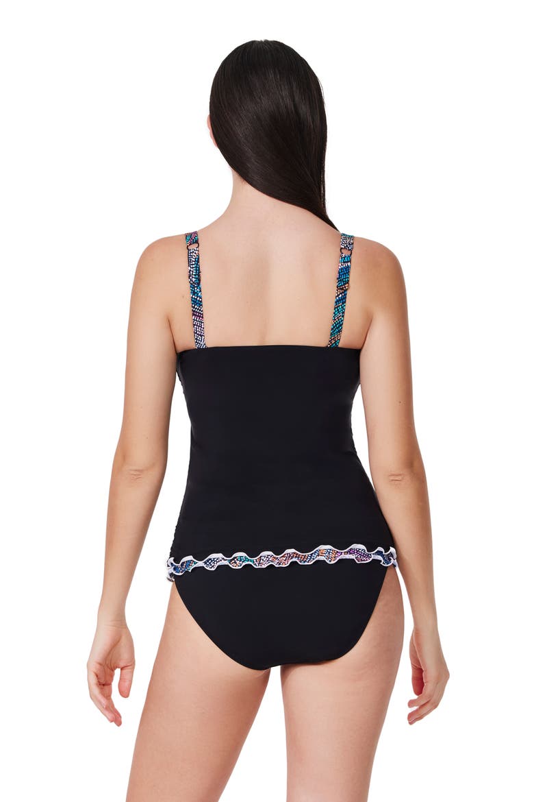 Layla Tricolore D-Cup Tankini Top, Alternate, color, Black