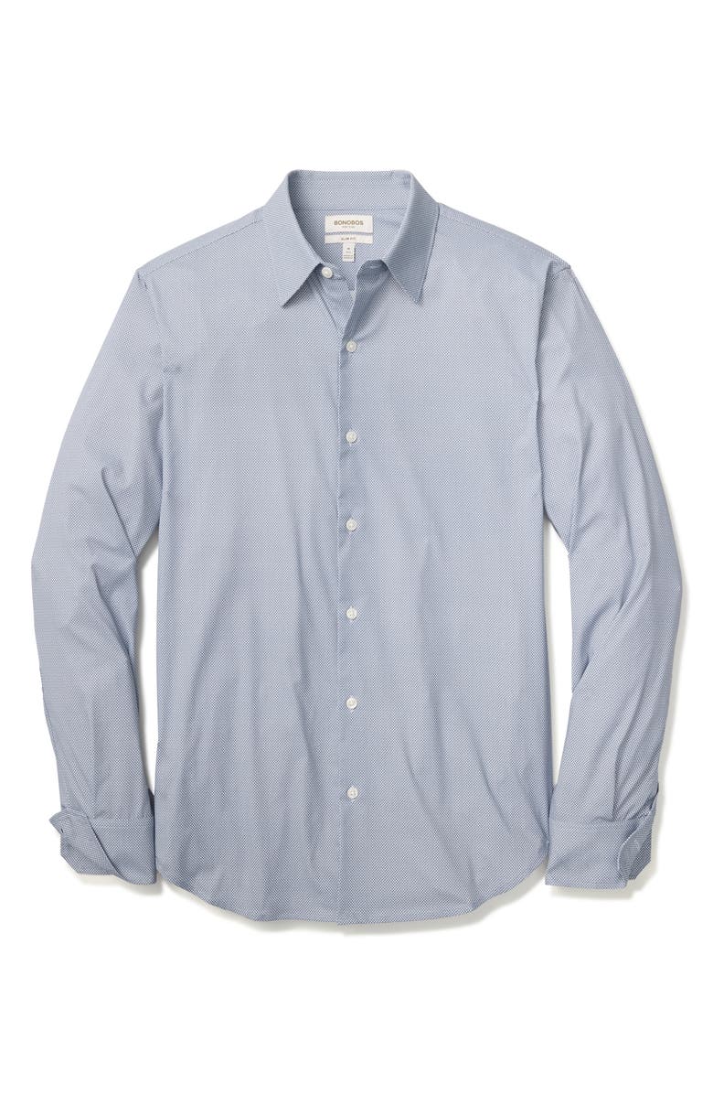 Bonobos Tech Slim Fit Geo Print Performance Button-Up Shirt, Alternate, color, Rhoads Wave Geo C36