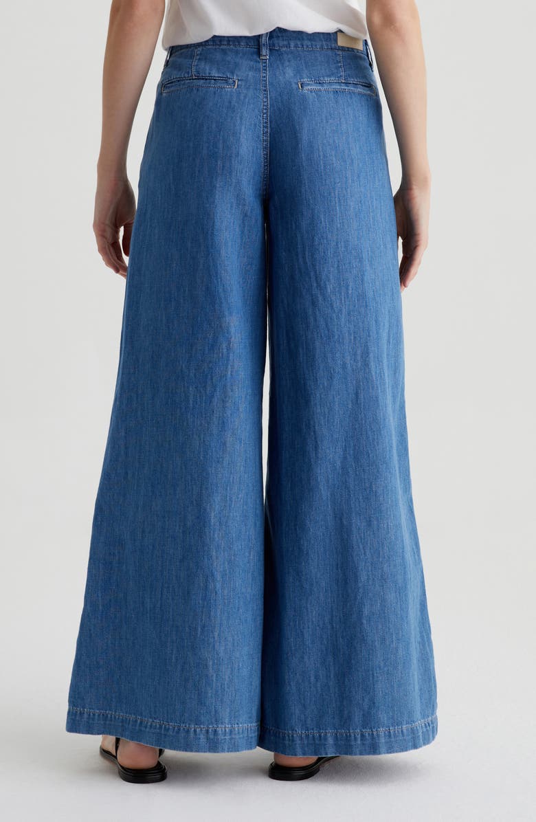 AG Melinda Pleated Wide Leg Jeans, Alternate, color, Catalina