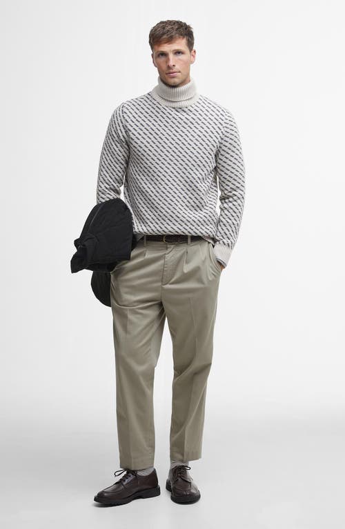 Barbour Masham Turtleneck Sweater In Chalk Marl