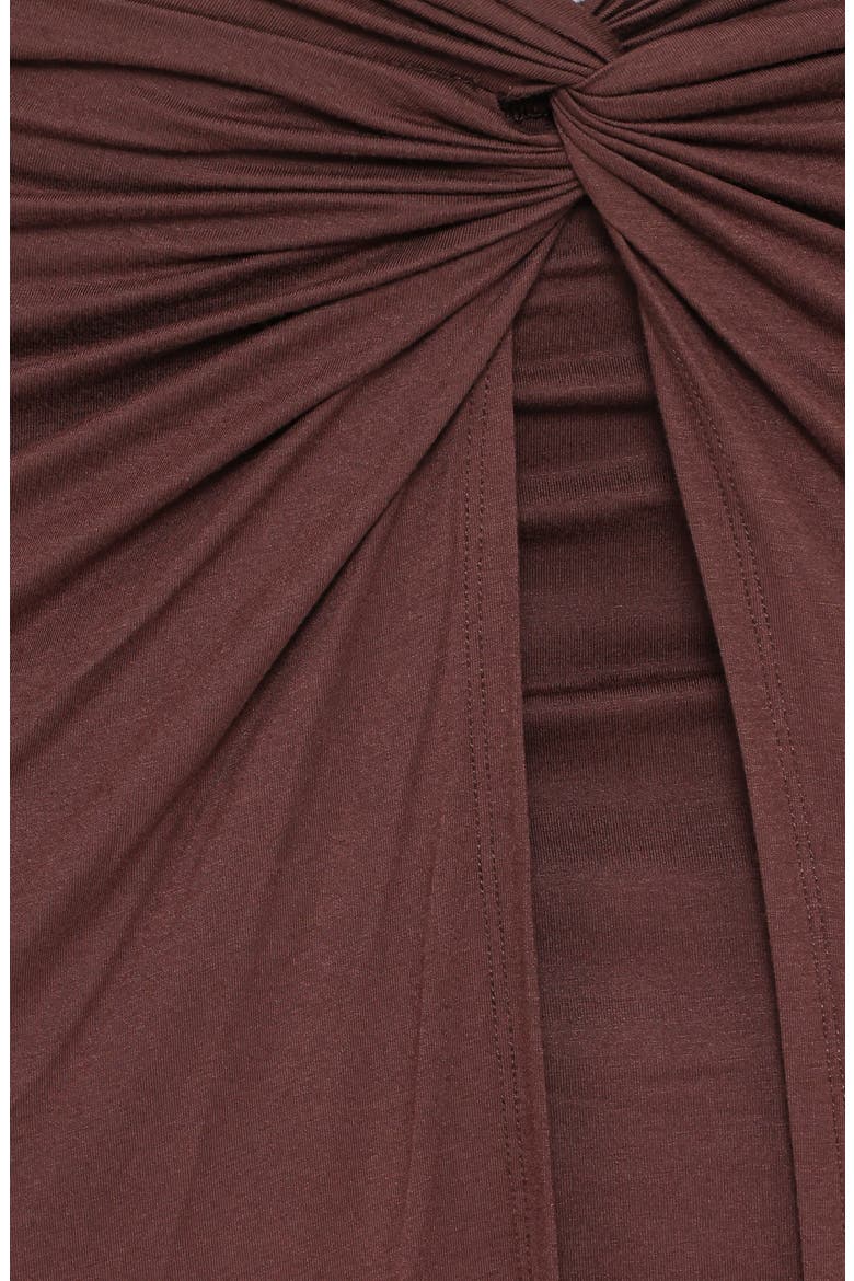 Cassandra Sarong Midi Skirt, Alternate, color, DARK BROWN