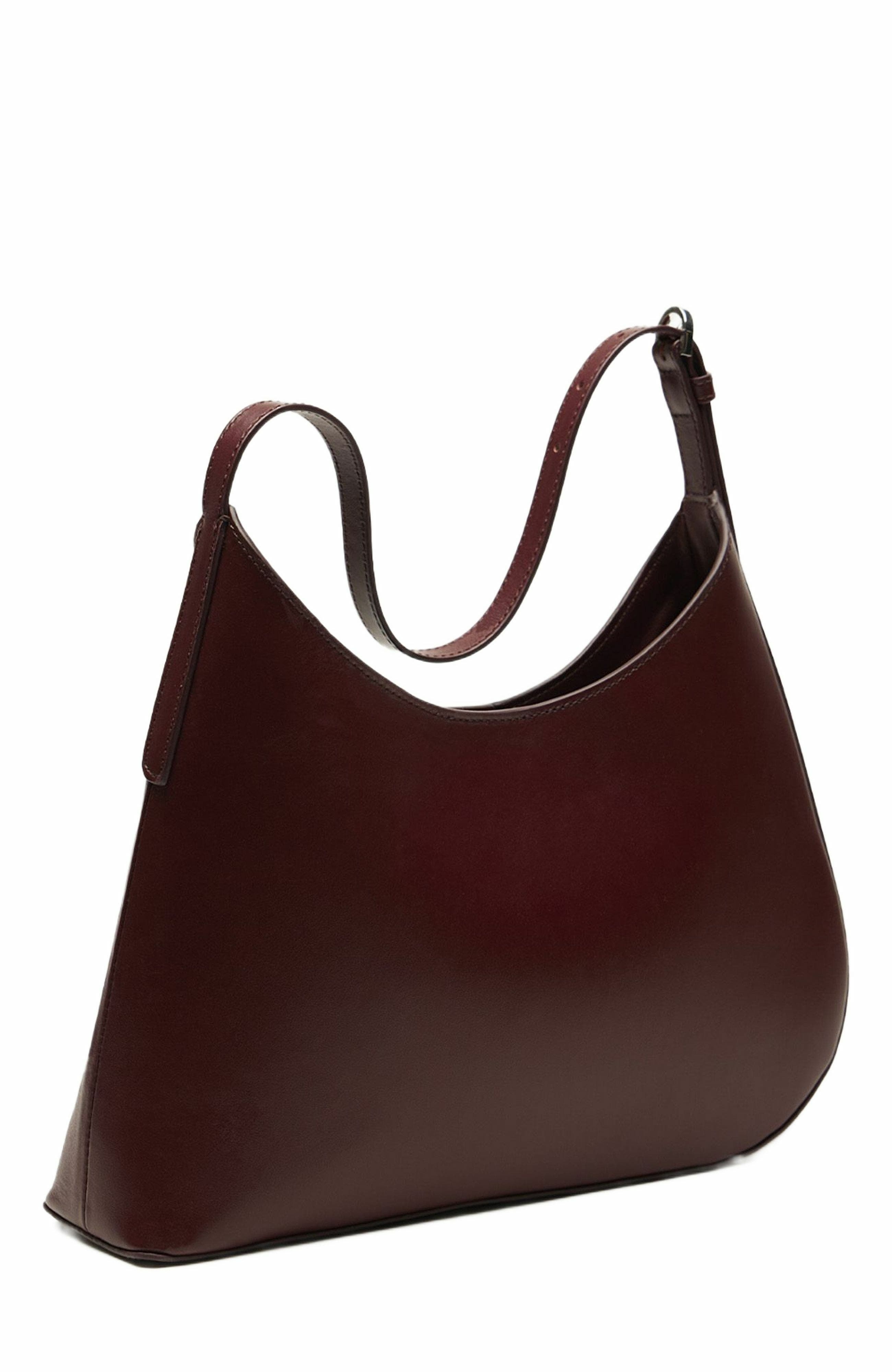 Arch Smooth Leather Shoulder Bag, Alternate, color, Dark Cherry