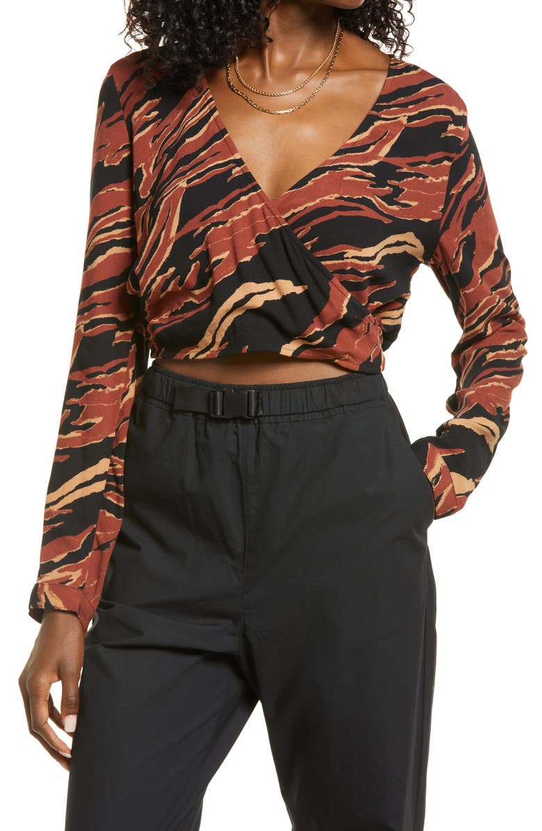 BP. Surplice V-Neck Crop Top, Main, color, 